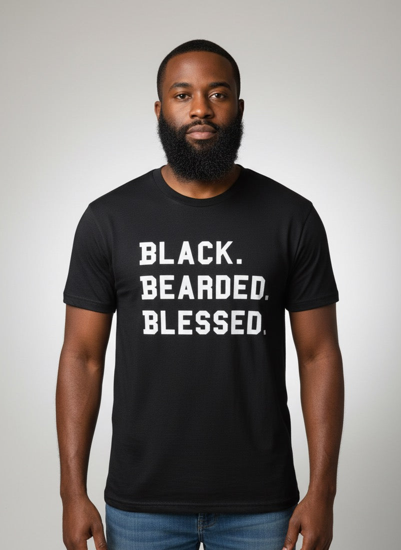 Black. Bearded. Blessed. T-Shirt