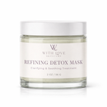 Refining Detox Mask jar with 'With Love Skincare' branding on a white background