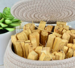 Palo santo sticks in basket 