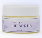 With Love Essential Skin Care Lip Scrub with gentle exfoliation in vanilla for smooth, rejuvenated lips.