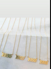 Load image into Gallery viewer, Old English Birth Year Necklace
