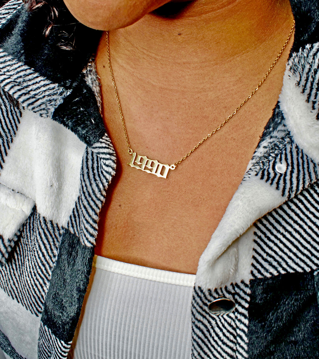 Old English Birth Year Necklace