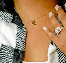 Load image into Gallery viewer, Old English Initial Necklace
